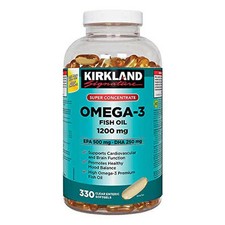 Kirkland Signature Super Concentrate Omega-3 Fish Oil 1200mg, 330 Clear Softgel