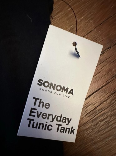Sonoma The Everyday Tunic Tank Top Sz XS Extra Small Black Layering Stretch NWT - Picture 3 of 10