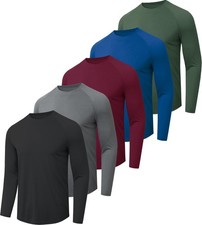 5 Pack Long Sleeve Shirts for Men - Quick Dry Moisture Wicking UPF 50 Sun Pr...