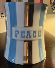Jonathan Adler Vice Peace Candle- Blue/White Striped - No Lid/Cover