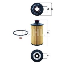 Mahle Oil Filter Insert OX 1141D OX1141D - Precision OE Matching Fit & Quality