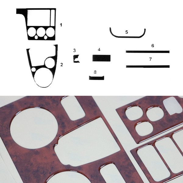 Innenraum Dekor Cockpit FüR Ford Fiesta 2001-2005 Wurzelholz Optik 8Tlg-image