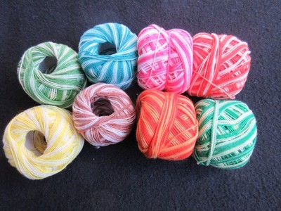 8 x  Perlgarn, Coats Domino No. 8,  100% Baumwolle
