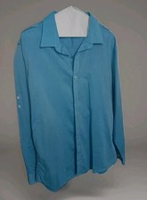 CALVIN KLEIN Dress Shirt Regular Fit Barrel Cuff Cutaway Collar Men's Large