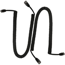 2-Pack Heavy Duty 6P6C Anti-Tangle Telephone Cord, 1.3 ft Coiled RJ12 to Cabl...