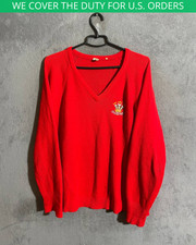 RARE Vintage WALES Team Rugby Union Acryl Sweatshirt 1976 1977 1978 Men Size 42