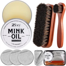 8 Pcs Mink Oil for Leather Shoes Boots 3.5 oz Leather Conditioner and Cleaner...