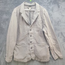 Carbon 2 Cobalt Mens L Gray Linen Cotton 4 Button Casual Blazer Jacket