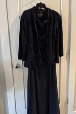 Alex Evenings Women's Navy Blue Sleeveless Dress With Jacket. New With Tags