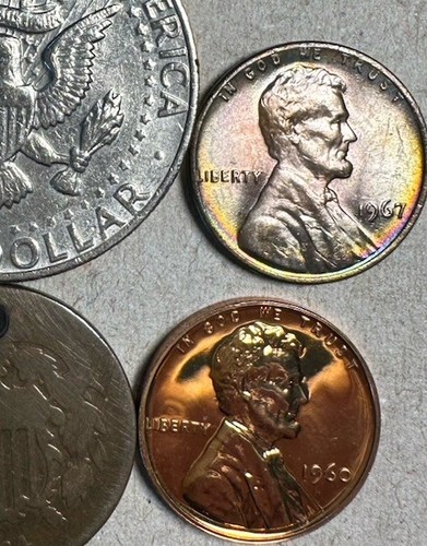Missing FG initials on 1982 Kennedy Half Dollar,2 Cent Coin,Proof Coin Toning - Picture 4 of 23