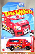 2022 Hot Wheels #205 HW Rescue 5/10 HW RAPID RESPONSE Red w/Black 5 Spoke Wheel