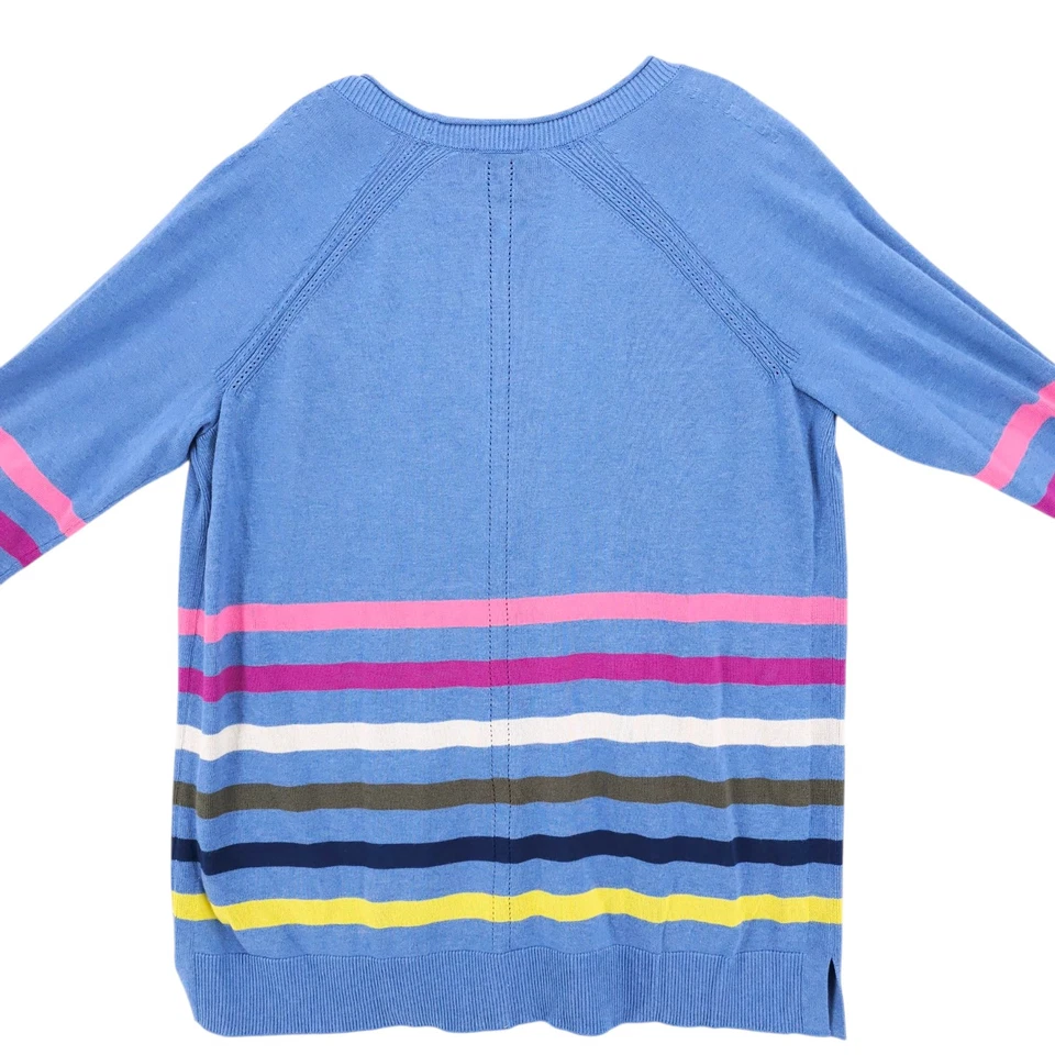 TALBOTS Blue Striped Cardigan Cotton Rayon Blend EUC Size 1X - Image 4 of 4