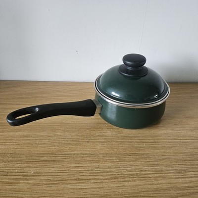 Megaware Soßenpfanne Topf mit Deckel Keramik Kochgeschirr Waldgrün Küche Vintage 