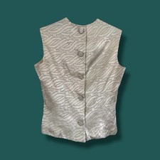 Vtg 60s Embellished Sleeveless Top Blouse Womens S Union Made Retro Mod Glitter