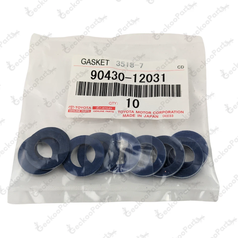 Toyota Genuine Lexus Oil Filter Drain Plug Washer Gasket OEM 90430-12031 10 Pcs - Image 3 of 4