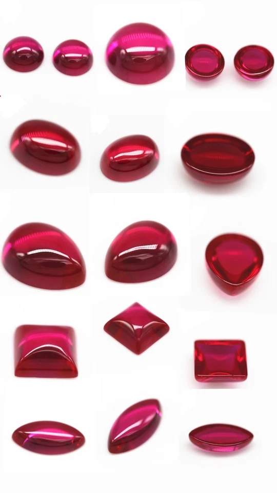 AAA Synthetic Ruby Round Lab Created Flat Back Loose Gemstone Assorted Jewelry - Image 4 of 4