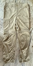 REI Zip Off Convertible Cargo Pants Nylon Spandex Outdoor Large 14-16 Tan