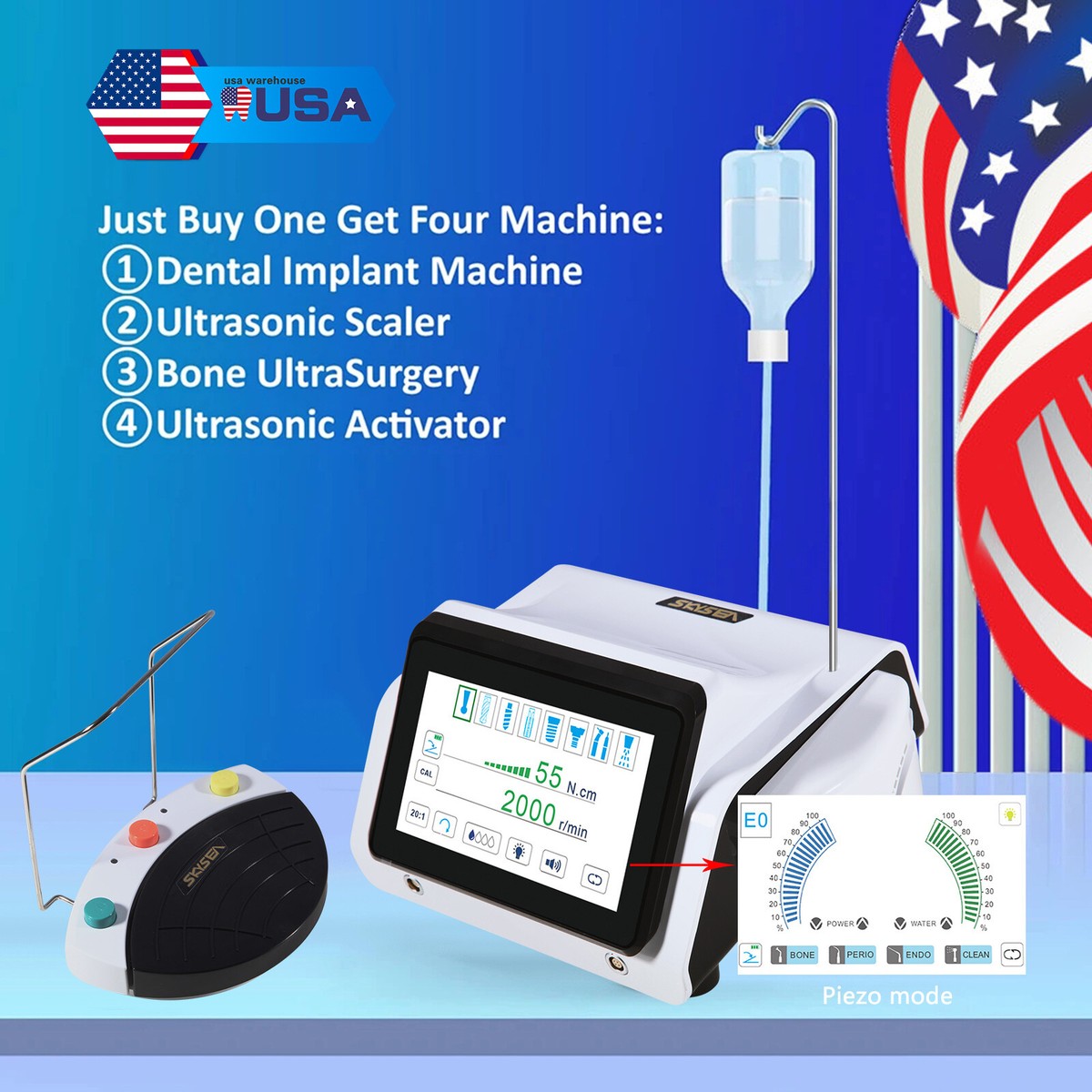 Dental Machine Dent Piezo Motor Device 2IN1 SURGIC TOUCH BoneCutter ...
