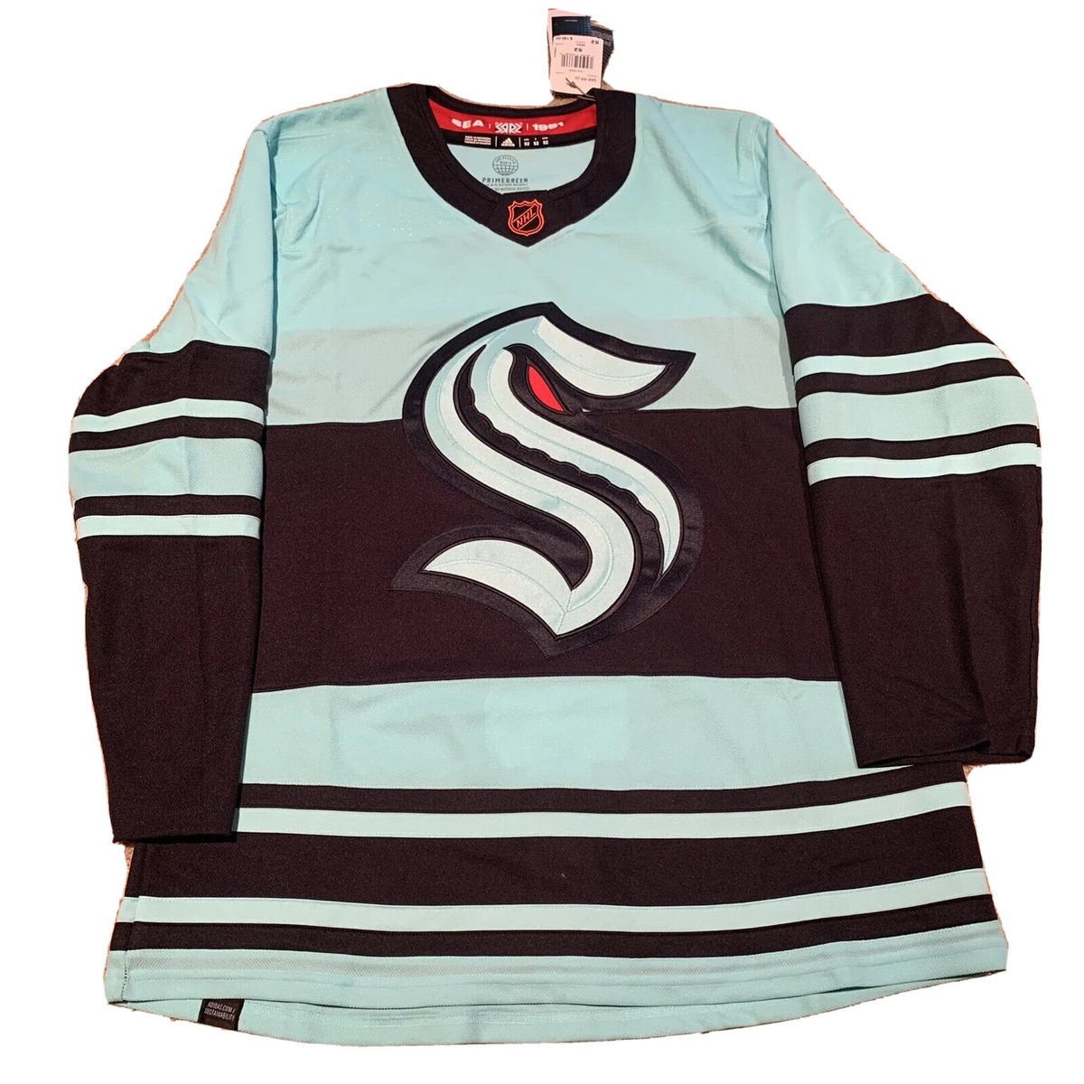 SEATTLE KRAKEN size 52 (Large) 2022 Reverse Retro ADIDAS NHL HOCKEY  JERSEY