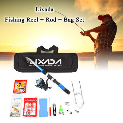 Fishing Tackle Set with 2.1m Fishing Rod Reel Baits Hooks Bag Kit