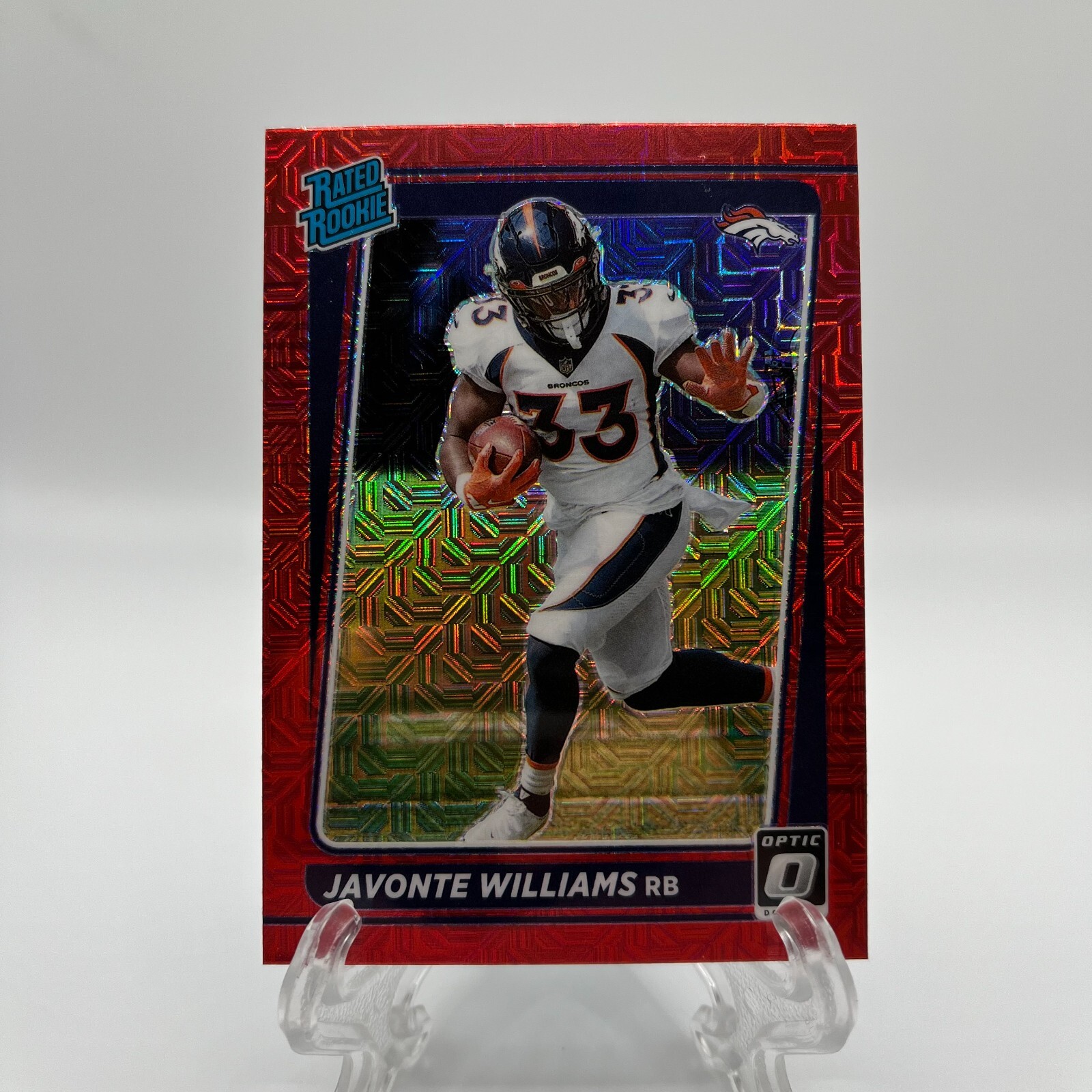 2021 Javonte Williams Optic Rated Rookie Red Mojo Prizm Denver Broncos #215