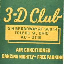 1940s 3-D Club Television Restaurant 1514 Broadway South Street Toledo Ohio