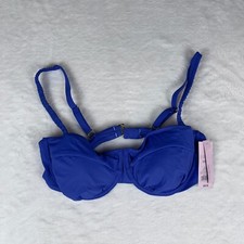 Wild Fable Underwire Bikini Top Womens Large Blue Scrunchie Strap Removable Pads