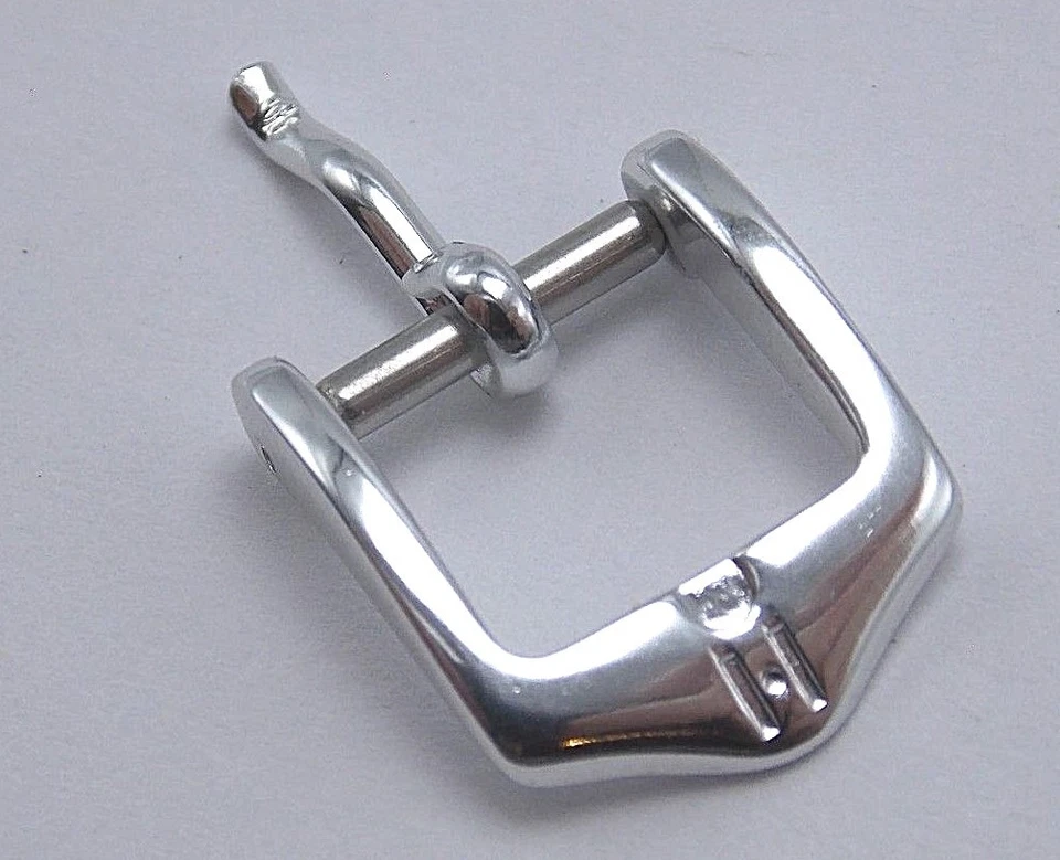 Nueva correa de reloj Hirsch correa estándar hebilla acero inoxidable plata 10 mm Foto 2 de 3