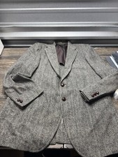 Harris Tweed Herringbone Blazer Coat Wool Jacket Willerby London 44
