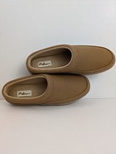 My Pillow Women's My Slippers Tan Leather Memory Foam Slippers Size 10 New