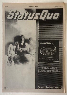 STATUS QUO+IF YOU CANT STAND THE HEAT+1978+FULL PAGE MUSIC ADVERT