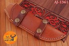 CUSTOM HANDMADE GENUINE COW LEATHER SHEATH FOR FIXED BLADE KNIFE 1361