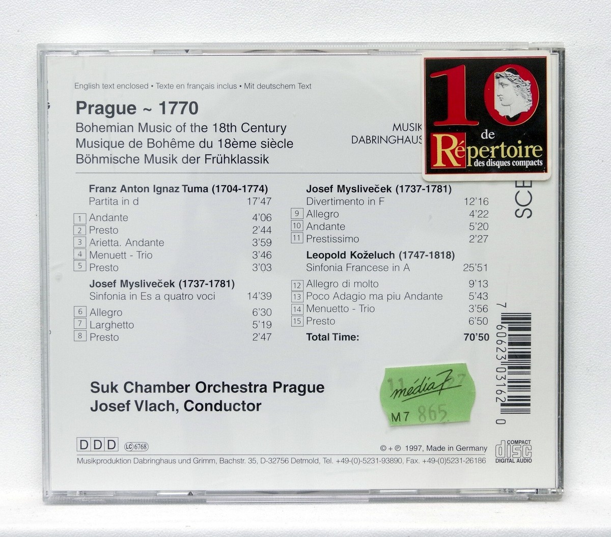 JOSEF VLACH ⸺ Prague ~ 1770 ⸺ Bohemian Music of the 18th Century