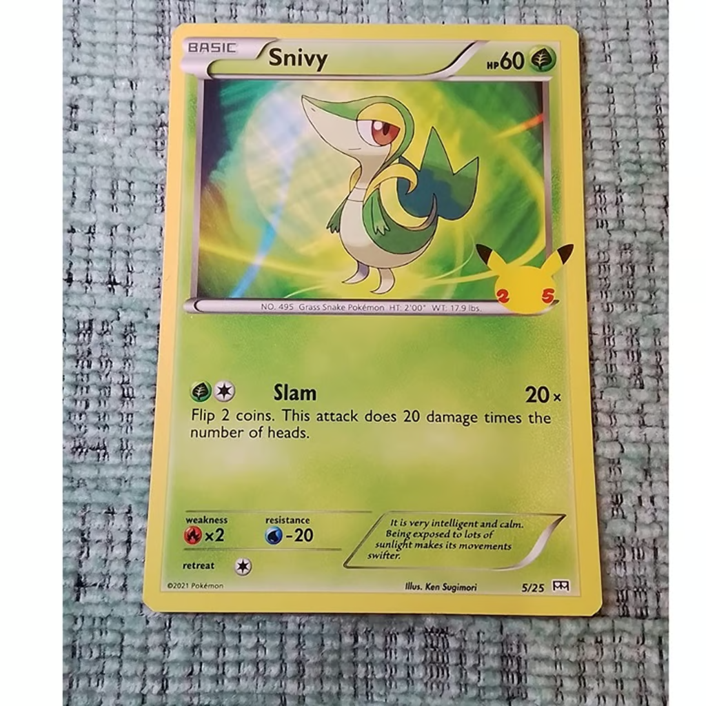 Pokémon Snivy Non Holo - McDonalds 25th Anniversary Trading Card