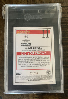 2020-21 Topps Merlin Chrome UCL Giovanni Reyna Atomic