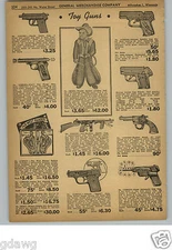 1948 PAPER AD Radar Toy Sub Machine Gun Tommy Tom Pistol Pow'r Pop Cap Spitfire