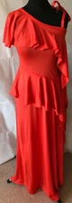 Mr Darren Noble Cocktail Dress Apricot Size 40 Swinging Crimplene Of UK Asymmet