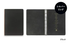 PLOTTER 5012 6-Ring Cowhide Steer Leather Binder Liscio Mini size Black