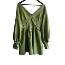 Pretty Little Thing Women's Green Long Sleeve Dress