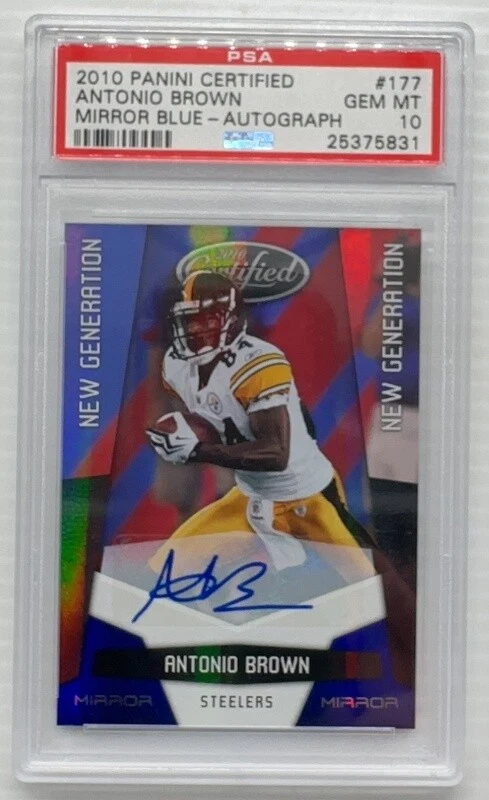 Antonio Brown Panini Certified #177 Mirror Blue-Autograph