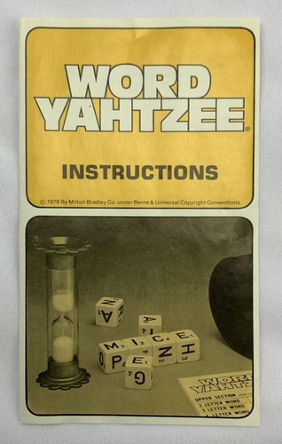 1978 Word Yahtzee Game by Milton Bradley Complete in Very Good Cond FREE SHIP - Picture 3 of 5