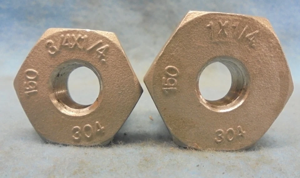 304 STAINLESS STEEL REDUCING BUSHING, 1/4" X 1", 1/4" X 3/4" REDUCER, LOT OF 2 - Image 2 of 4