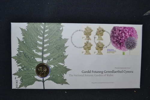 GB first day c over 2000 The National Botanic Garden of Wales £1 coin cover