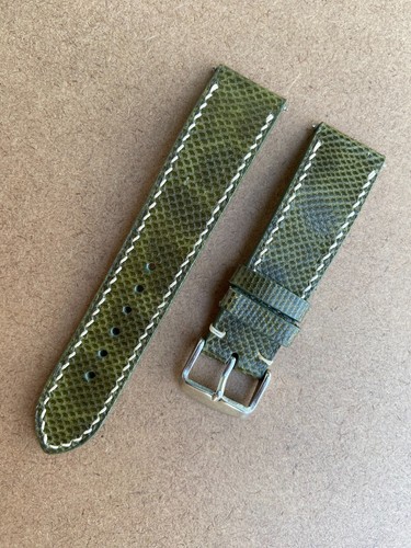 Moss Green Snake Leather Watch Strap Band, Size 16mm 18mm 20mm 22mm 24mm 26mm - Picture 8 of 11