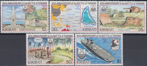 Kiribati 40th Ann Battle of Tarawa WWII 1983 MNH-6 Euro