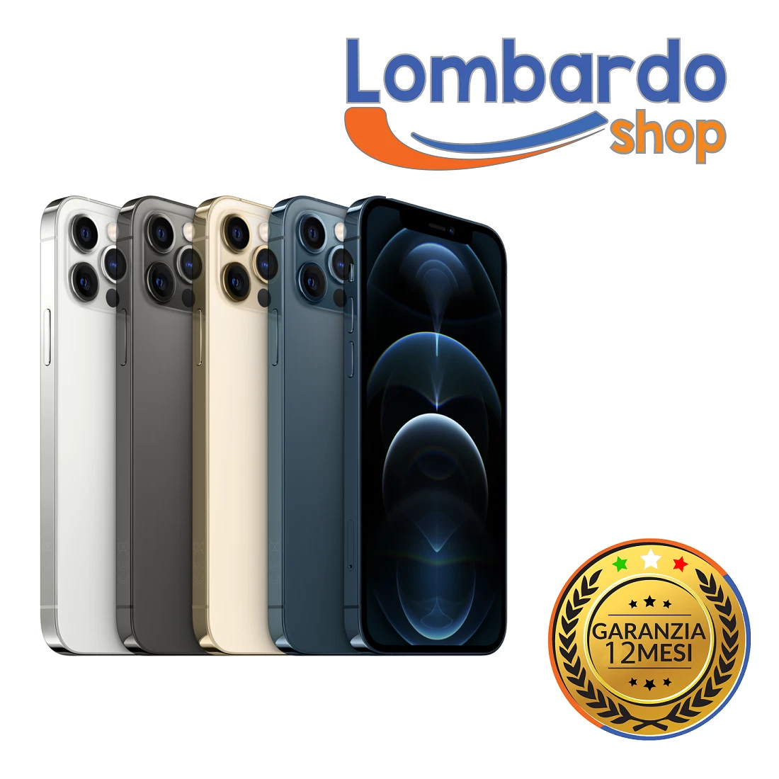 APPLE IPHONE 12 PRO RICONDIZIONATO 128GB BUONO BIANCO NERO ORO BLU - Foto 1 di 1