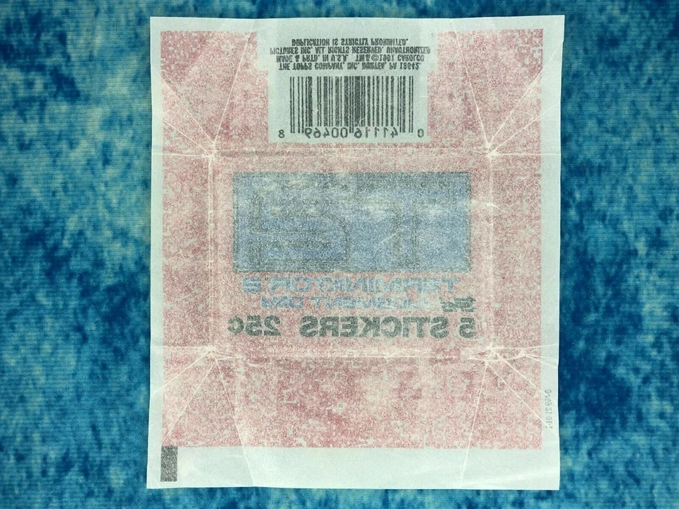 Retro Topps Terminator 2 Sticker Wax Packet Wrapper Empty 1991 - Image 2 of 2