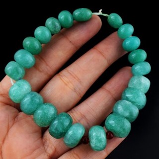 216.00 Cts Green Emerald & Ruby Dazzling Beaded Stretchable Bracelet VK 47 E582