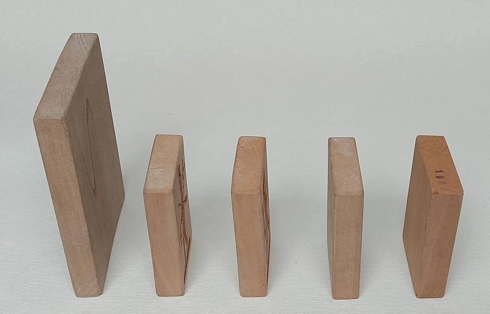 Konvolut Springerle Holz Model Schornsteinfeger Kater Blumenkorb Bärentatze - Bild 4 von 4