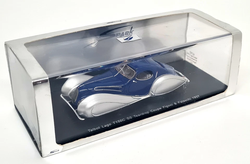 Spark 1/43 Talbot Lago T150C SS Teardrop Coupe Figoni & Falaschi 1937 azul Foto 2 de 4